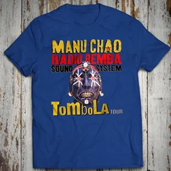 Mens New  Clothing Summer  Cotton Tombola Tour Manu Chao Radio Bemba Sound System shirt Mano Negra rock T men clothing