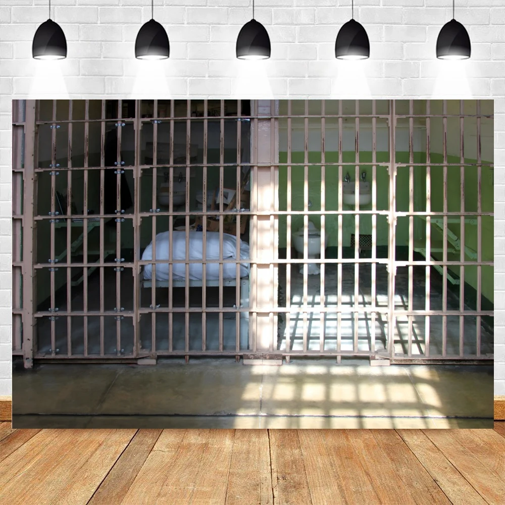Prison Cell Room Scene Photography Backdrop Dark Jail Cell Movie Shooting Portrait Photographic Background Photo Studio Props