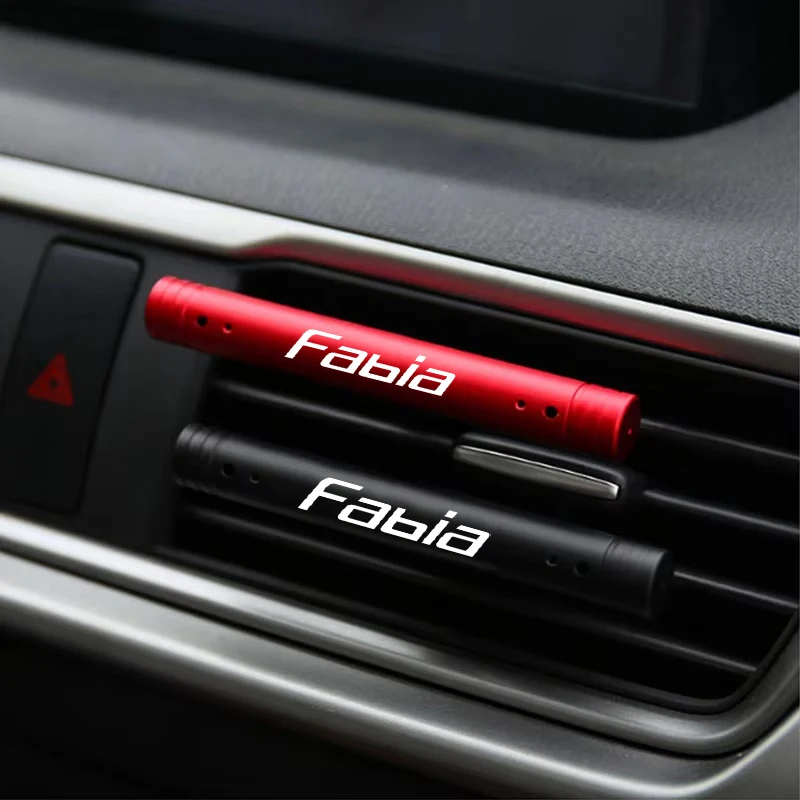 Universal Car Emblem for Skoda Fabia Air Outlet Perfume with Clip Diffuser Lasting Air Freshener Remove Odor Accessory Badge