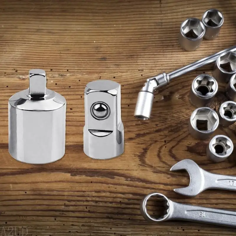 A2UD 2 штуки IMPACT ADAPTER и REDUCER, совместимый с W/Impact Driver Ratchet Sockets1/2 "до 1/4" 1/4 "до Серебро