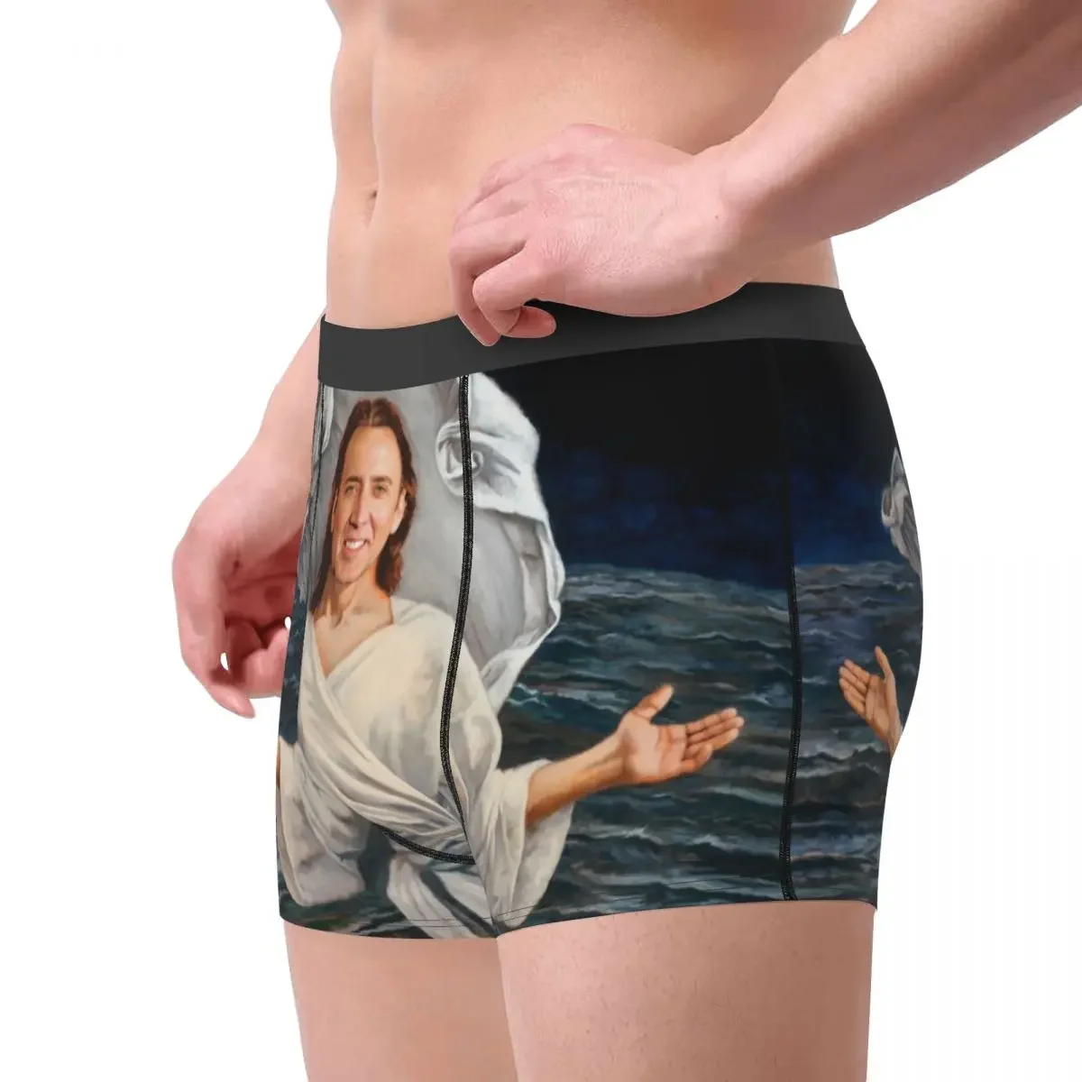 Nicolas Cage Walking On Water Underwear Male Sexy Print Customized Funny Meme Boxer Briefs Shorts Panties Breathable Underpants