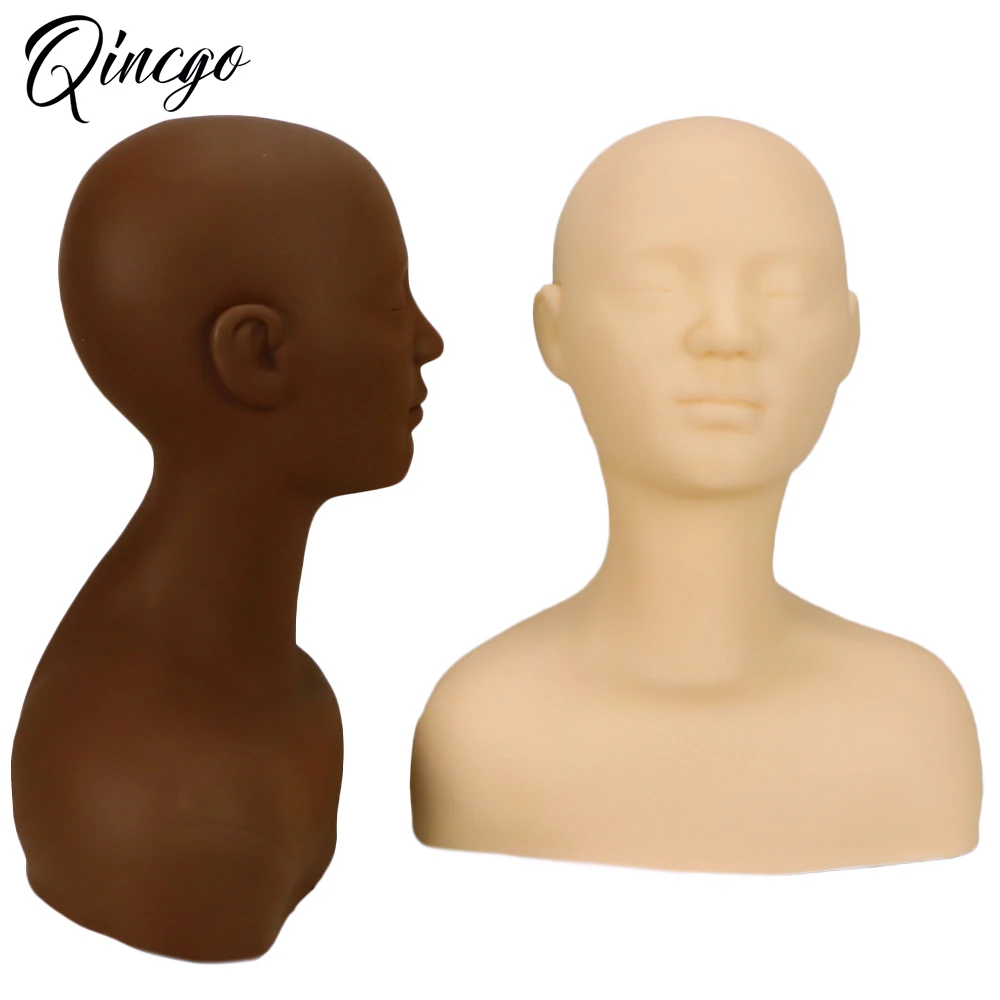 Soft Silicone Massage Training Mannequin Head Half Body Model With Shoulder Cosmetology Mannequin For Make Up Painting Practice