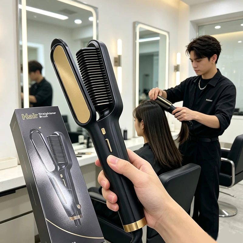 Dual‑Purpose Electric Straightening and Curling Comb, with Hair Care Function, Suitable for Daily Household Hairstyle Styling