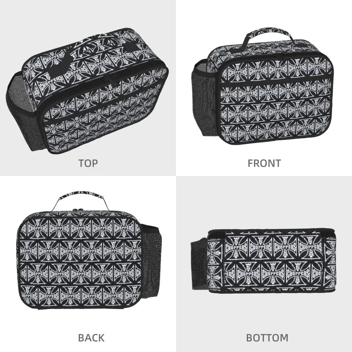 West Coast Iron Cross Choppers Insulated Lunch Bag for Women Kids Portable Food Boxes Thermal Lunch Box Tote