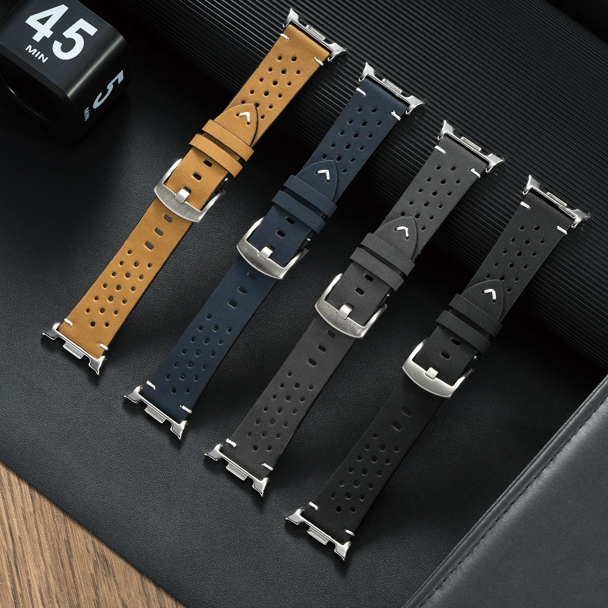 حزام جلدي لساعة سامسونج 8 الترا 2 ساعة 8 40 مللي متر 44 مللي متر رسمي لا فجوات الفرقة ل غالاكسي 8 الكلاسيكية 46 مللي متر سوار إكسسوارات