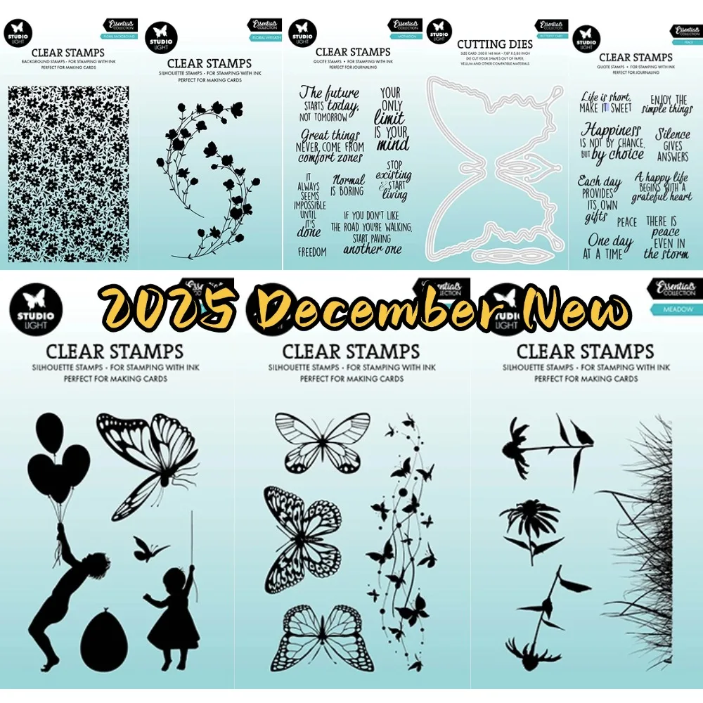 

Butterfly Stamps 2025 New Metal Cutting Die And Stamps Scrapbooking Background DIY Decoration Craft Embossing Stencil 2025 new