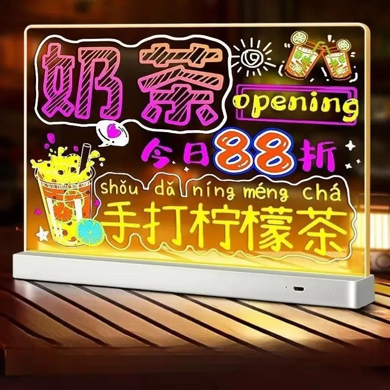 LED display rechargeable lighting DIY manufacturer manufacturing acrylic writing board waterproof hospital park night market