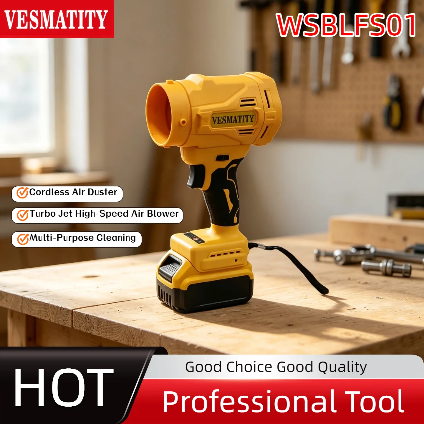 Vesmatity Jet Turbo Fan High Speed Electric Air Blower Cordless Air Duster Tool for Dewalt 18V 20V Battery Pro Max Unit