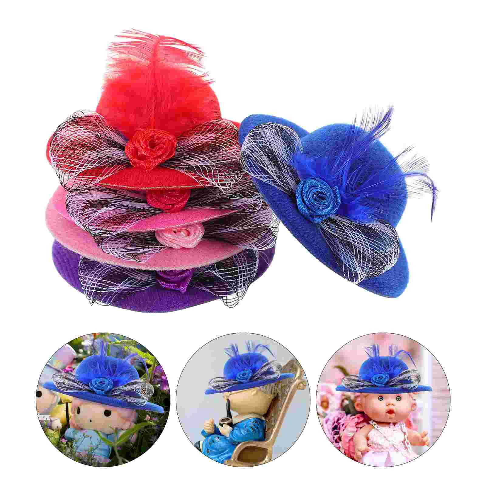 6 Pcs Dress up Hat Tea Party Hats for Little Girls Mini Top Small Women Tiny Crafts Women's