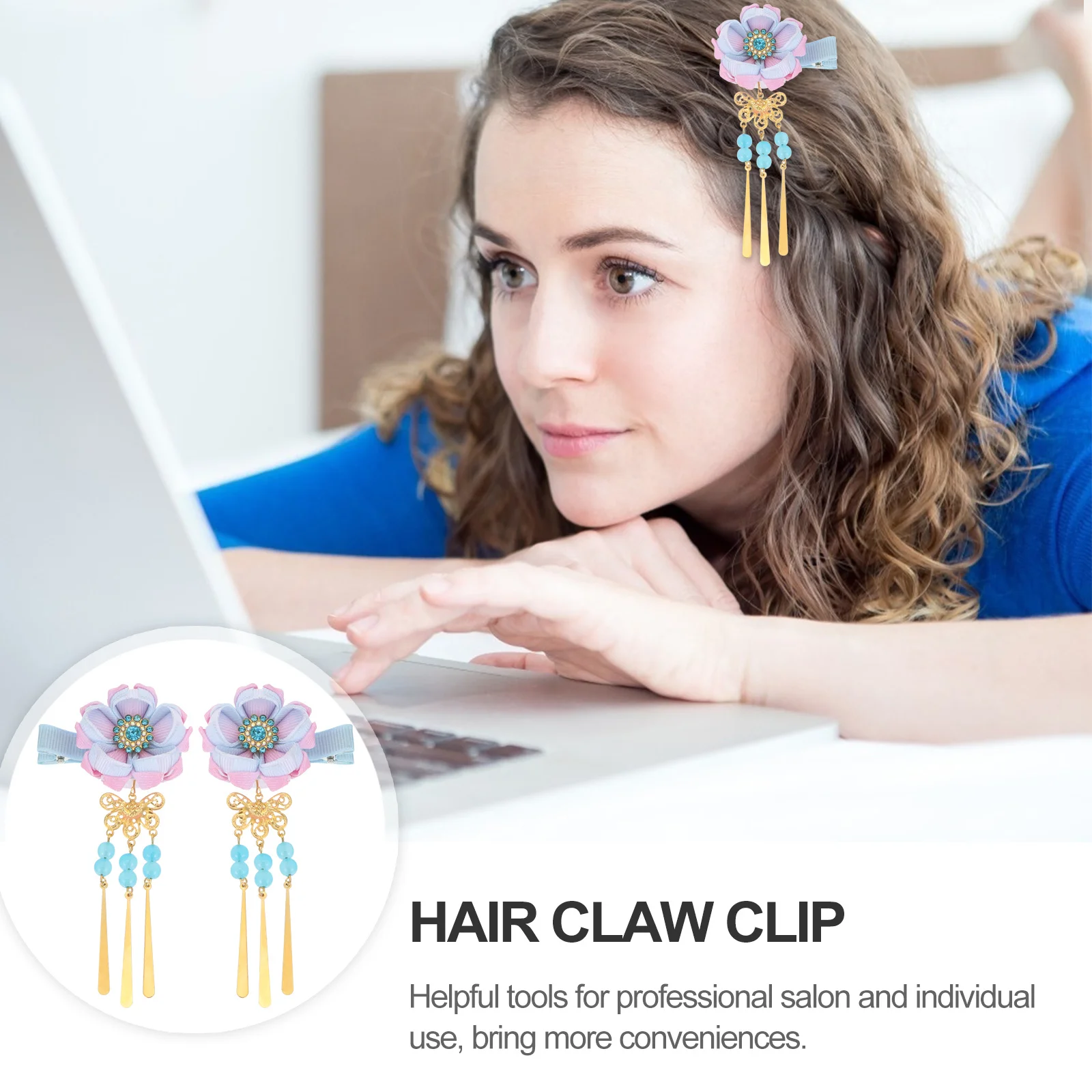 

1 Pair Long Tassel Hair Ornament Japanese Style Hairpin Lightweight Kimono Headdress Women Girls Hair Decoration Accessory