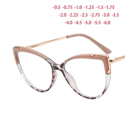 Oversize Cat Eyes Frame Clear Lens Glasses Big Simple Myopia Nerd Spectacles Degree -0.5 -1.0 -2.0 -3.0 -4.0 to -6.0