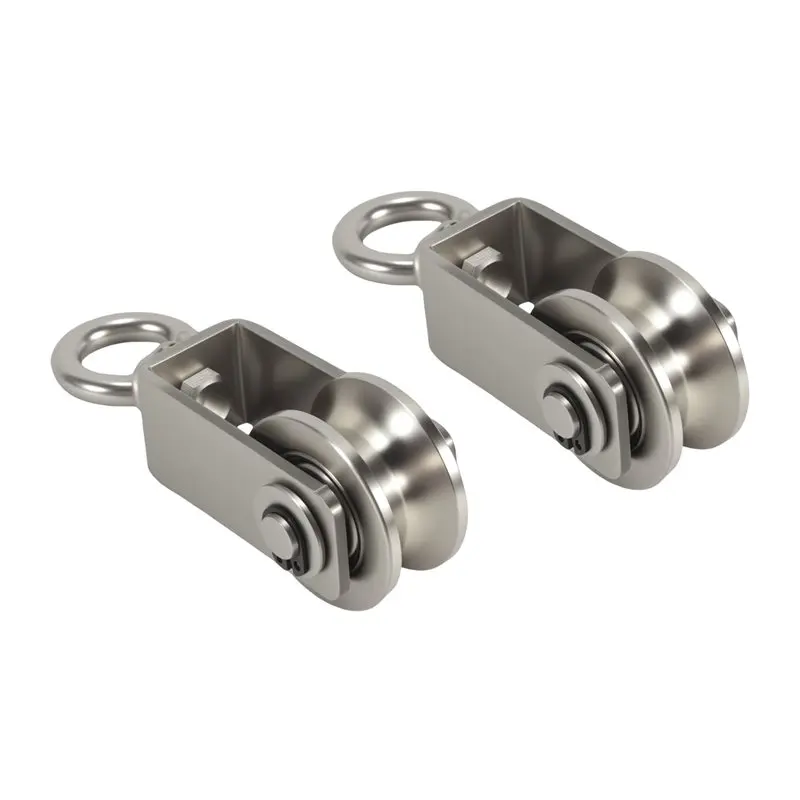 Cable Pulley Wheel Stainless Steel Swivel Pulley Block Silence Rotation Traction Wheel For System Lifting Gym 2Pcs-[A04I Tools]