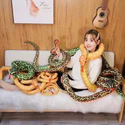 Simulated long python plush toy 3D printing realistic prank snake toy spoof toy for kids plush snake toy birthday gifts