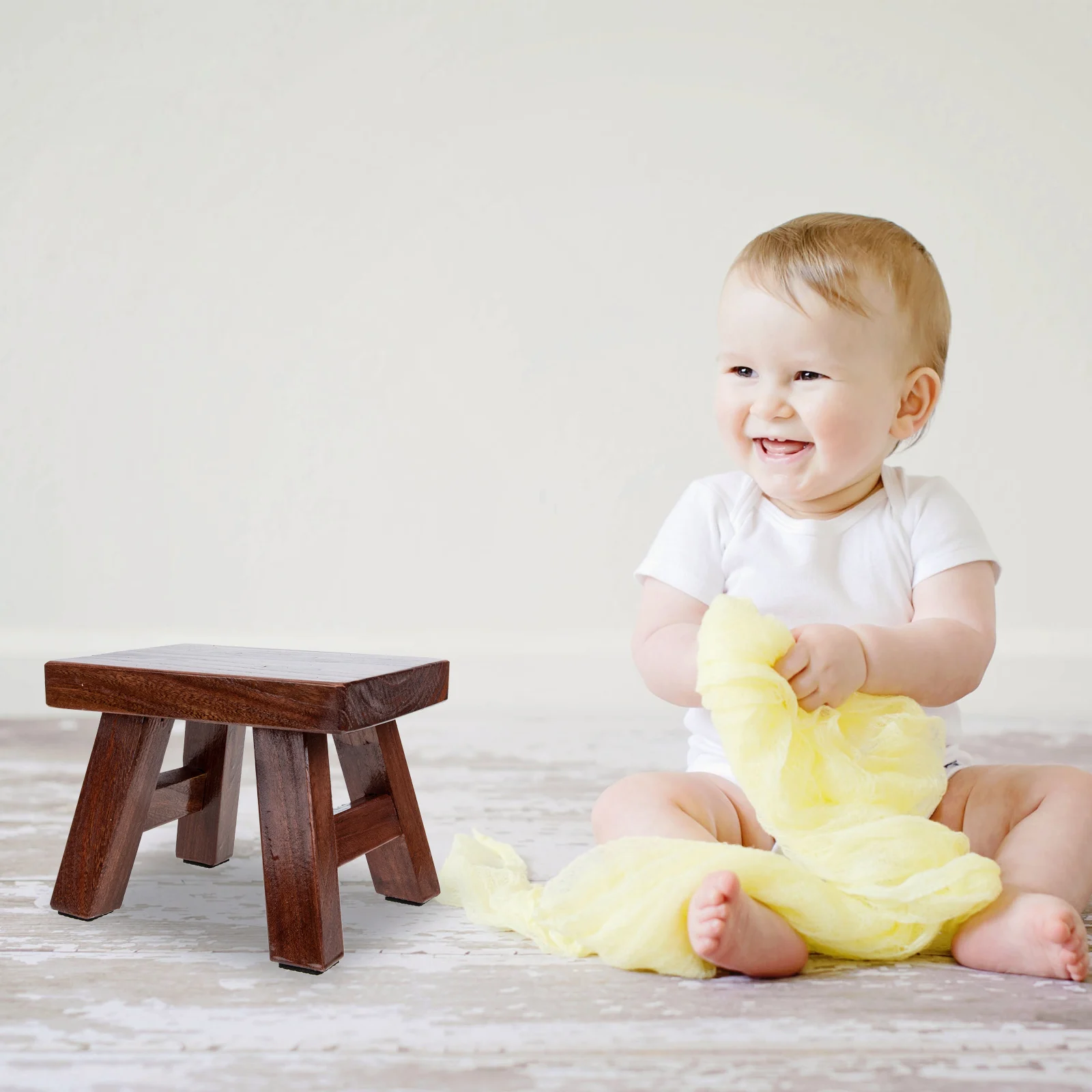 

Solid Wood Small Footstool 20x15cm Coffee Brown Kids Mini Bench Step Stool Home Office Use Child Furniture