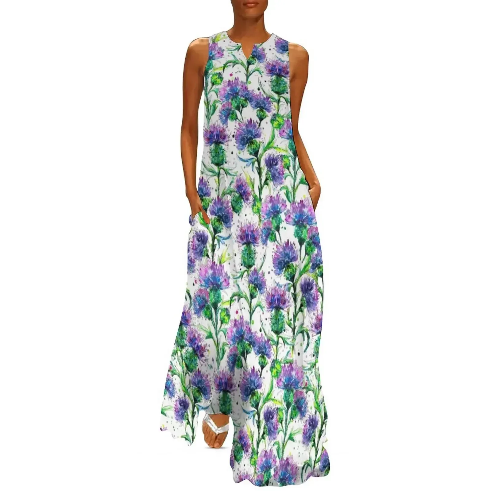 

Scottish Thistle Pattern Long Dress women's summer jumpsuit Long dress woman dress women summer 2025