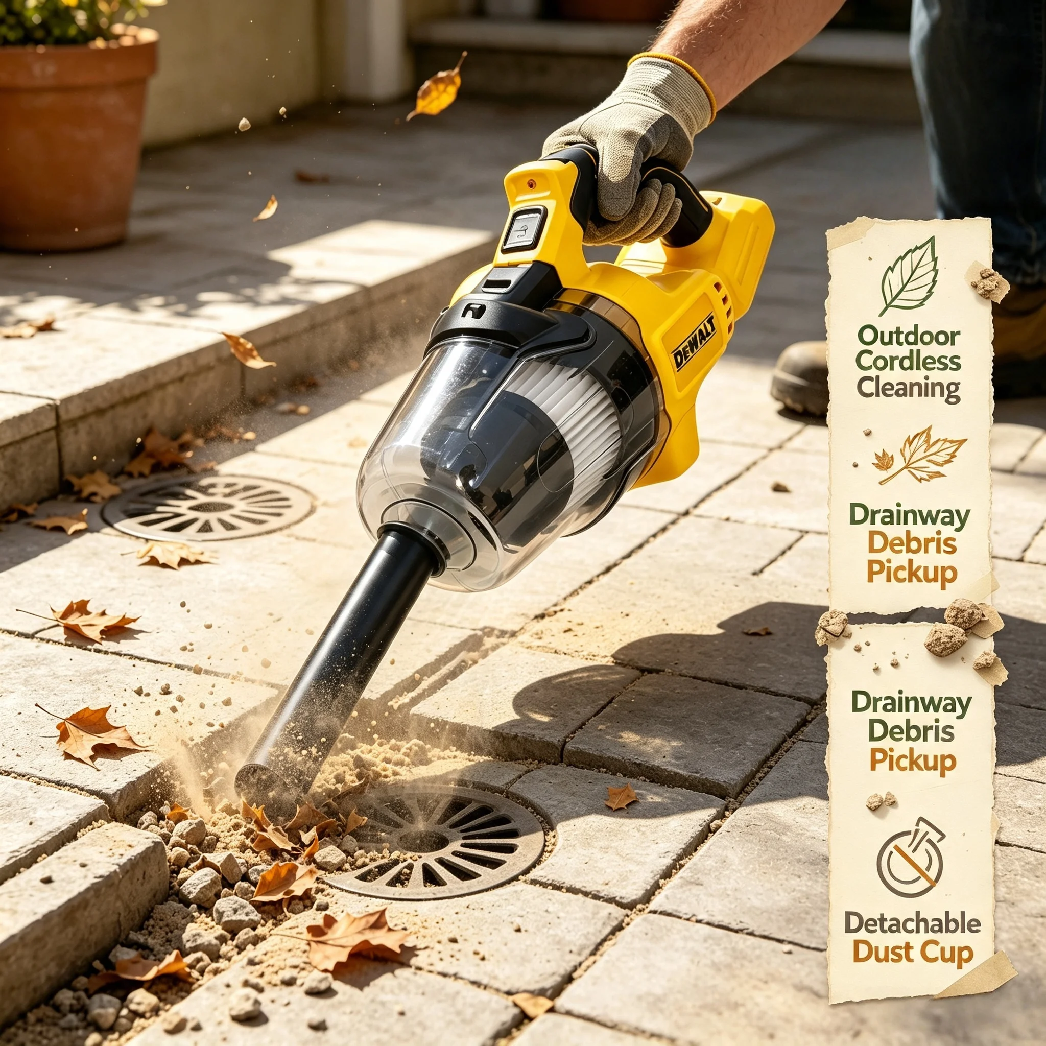 Dewalt Brushless Motor 9.4KPa 1302L/Min Cordless Vacuum Cleaner Universal for Car Home Garden Cleaning, For Dewalt 20V Battery