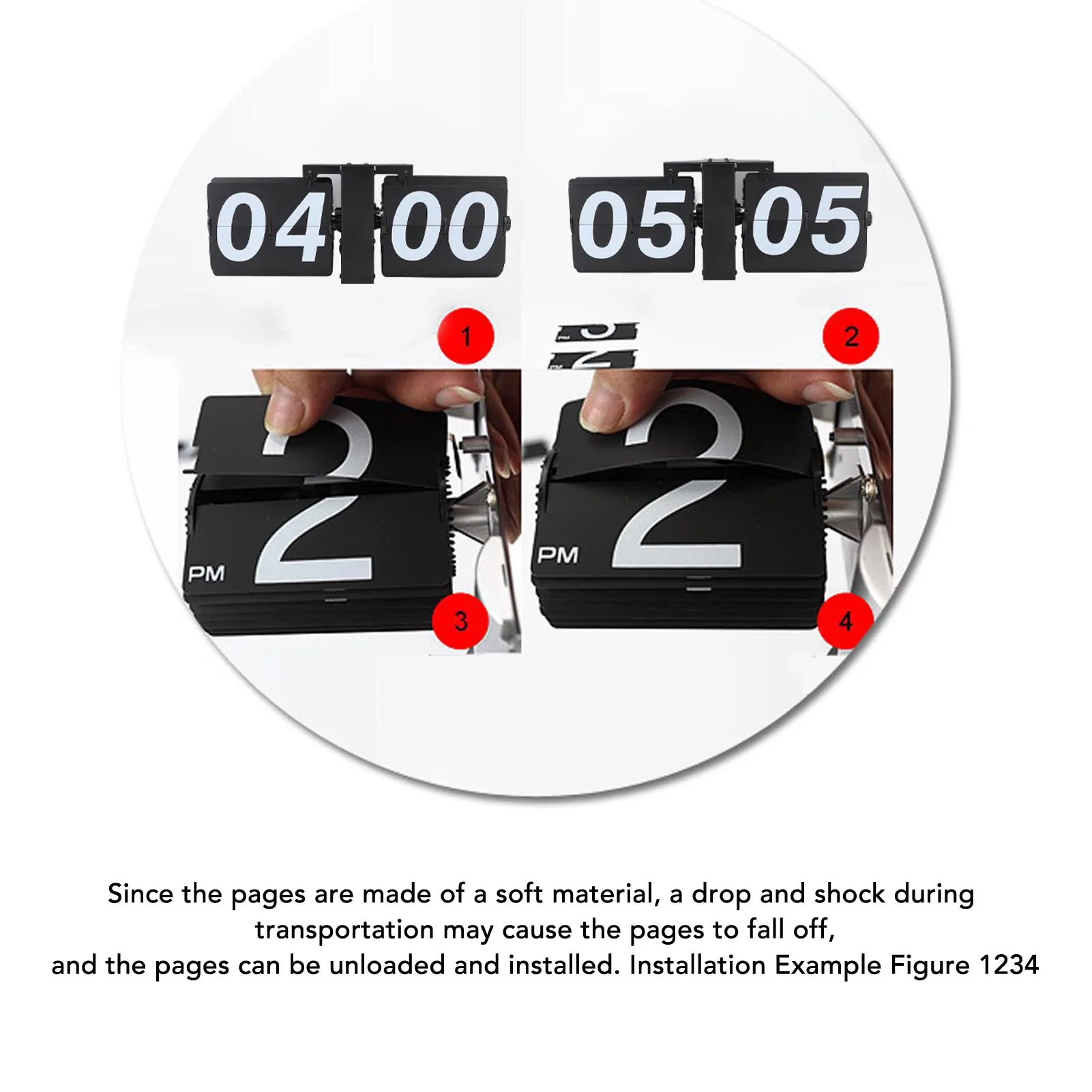 Retro Digital Flip Down Clock 24 Hours Single Sided Minimalist Mechanical Automatic Flip Clock for Home Study Room Office