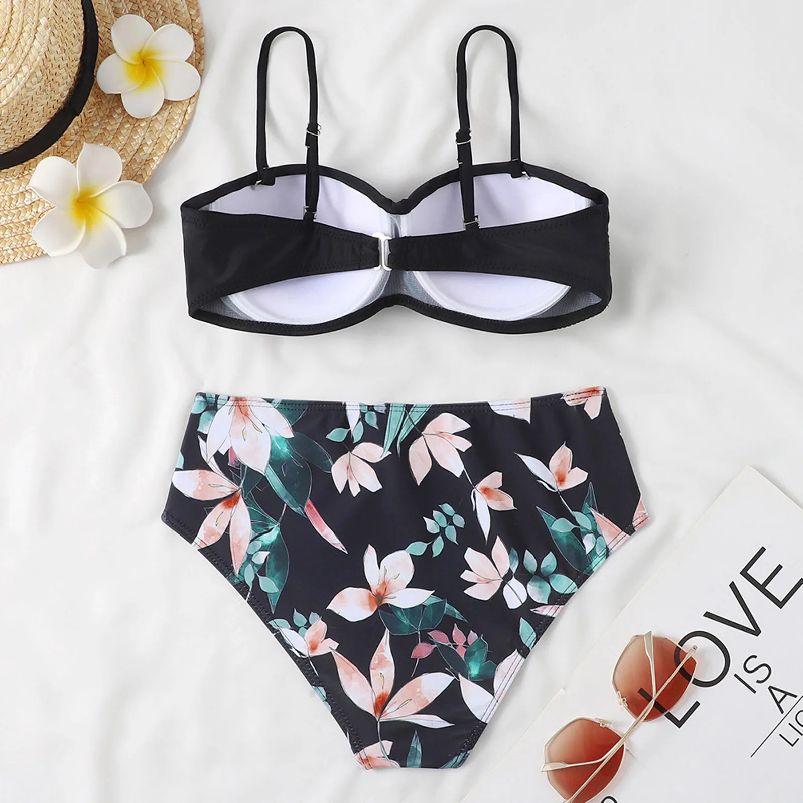 Moda damski seksowny przedział strój kąpielowy z wysokim stanem i nadrukiem w pas Bikini Traje De BañO Mujer Biquinis Feminino stroje kąpielowe
