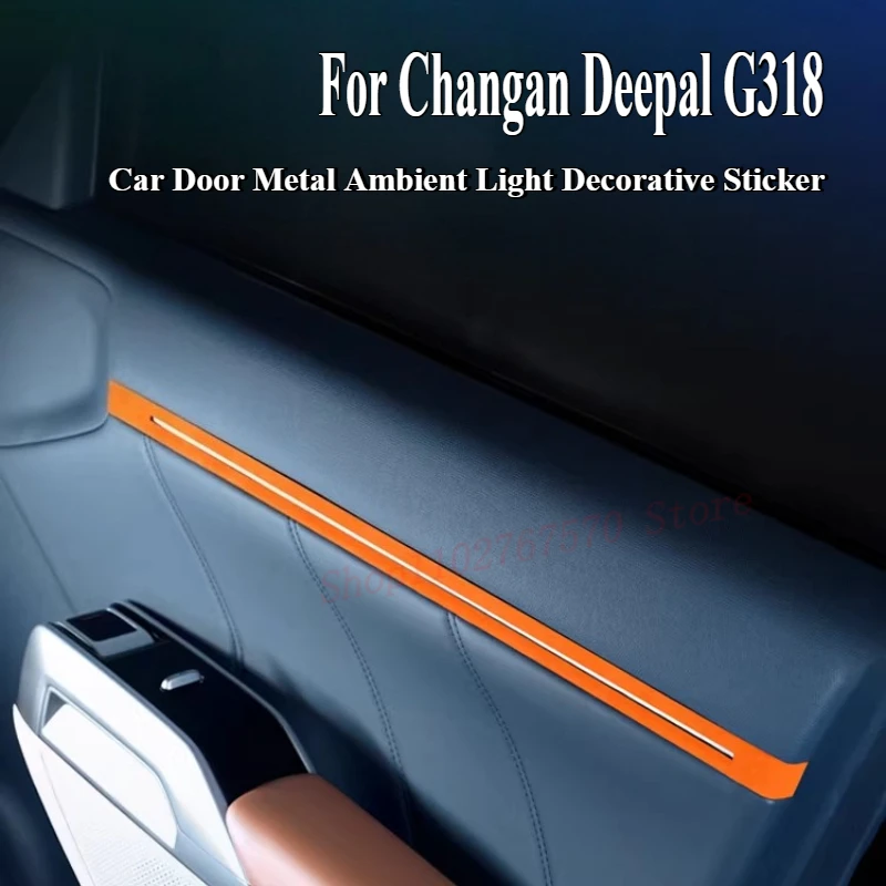 For Changan Deepal G318 2024-2025 Dedicated Car Door Metal Ambient Light Decorative Sticker Car Interior Modified Accessories