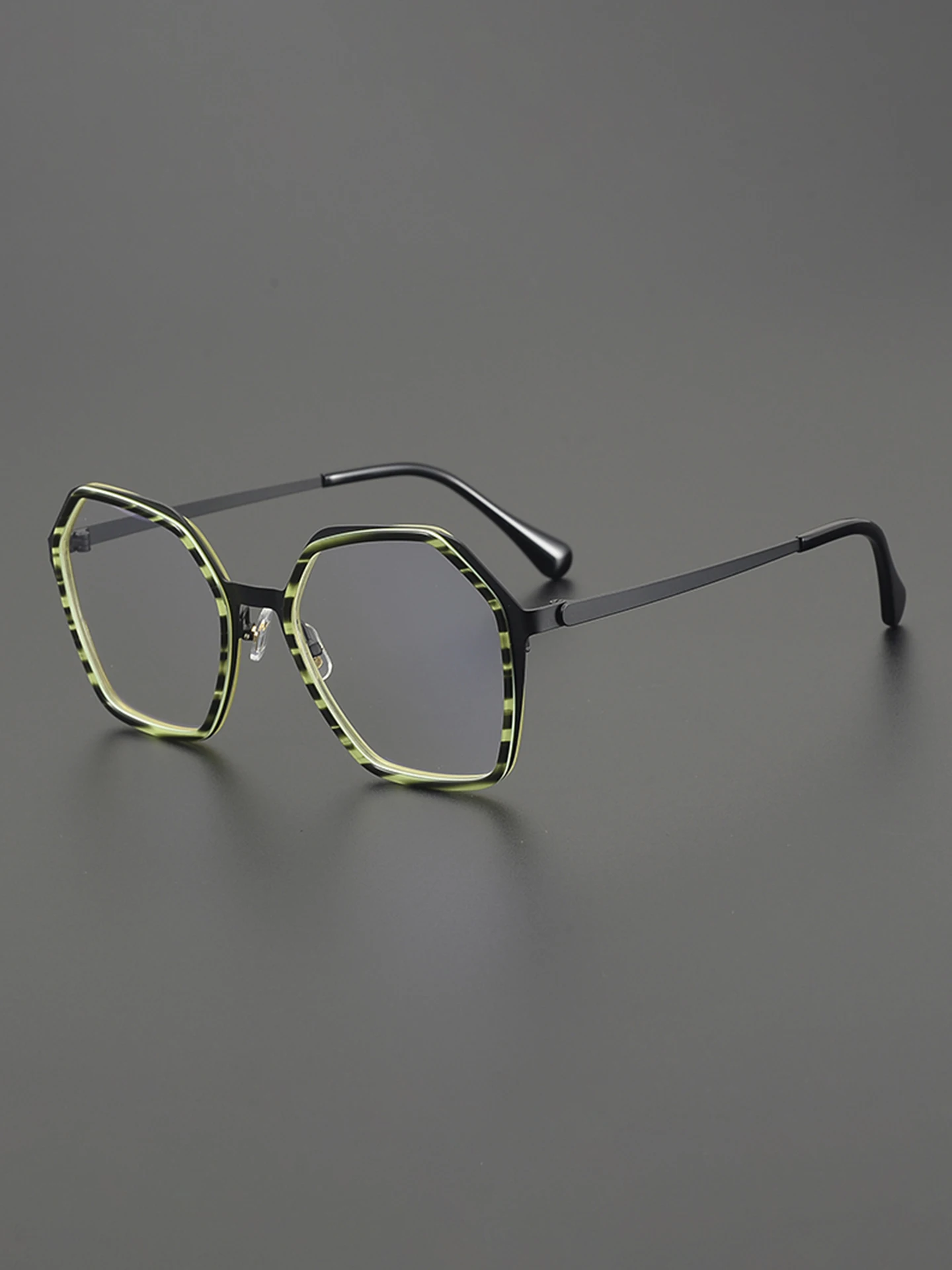 Ultra-light titanium square vintage style eyeglass frame for big-faced men, fashionable and casual, with anti-blue light functio