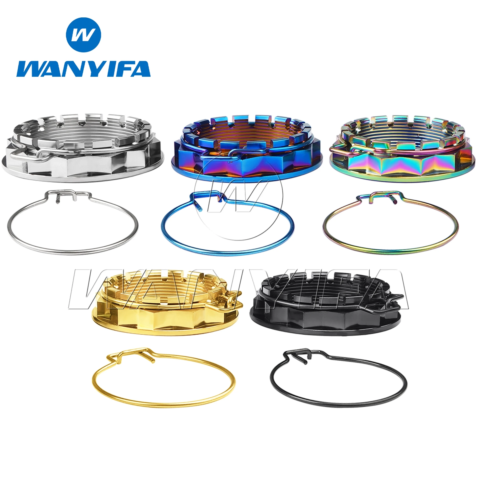 Wanyifa Titanium Nut M38/M48 Rear Wheel Axle Nuts for Motorcycle Ducati with ring