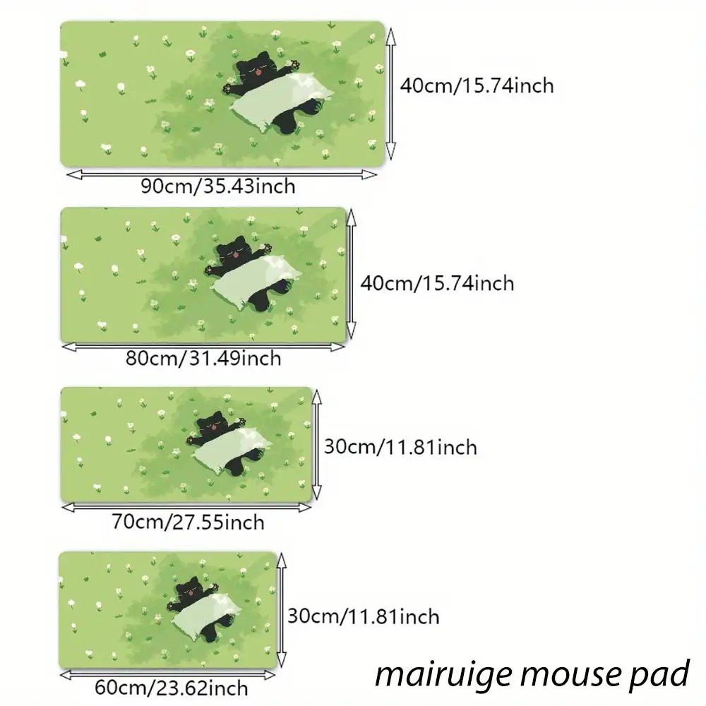 Cat on the Grass Mouse Pad Large Computer Office Game Table Mat XXL Rubber Anti-slip Stitched Edge Keyboard Mats Long Desk Pads