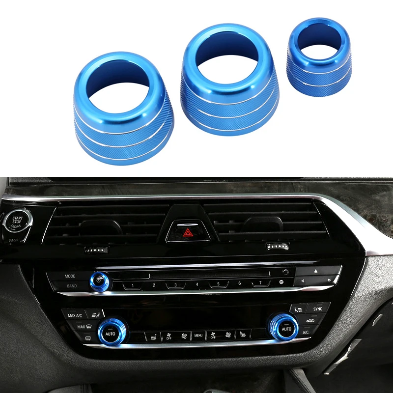 

Car Air Conditioning Knobs Audio Volume Control Button Ring Trim Decoration Cover For BMW 5 Series G30 G38 G32 Accessories