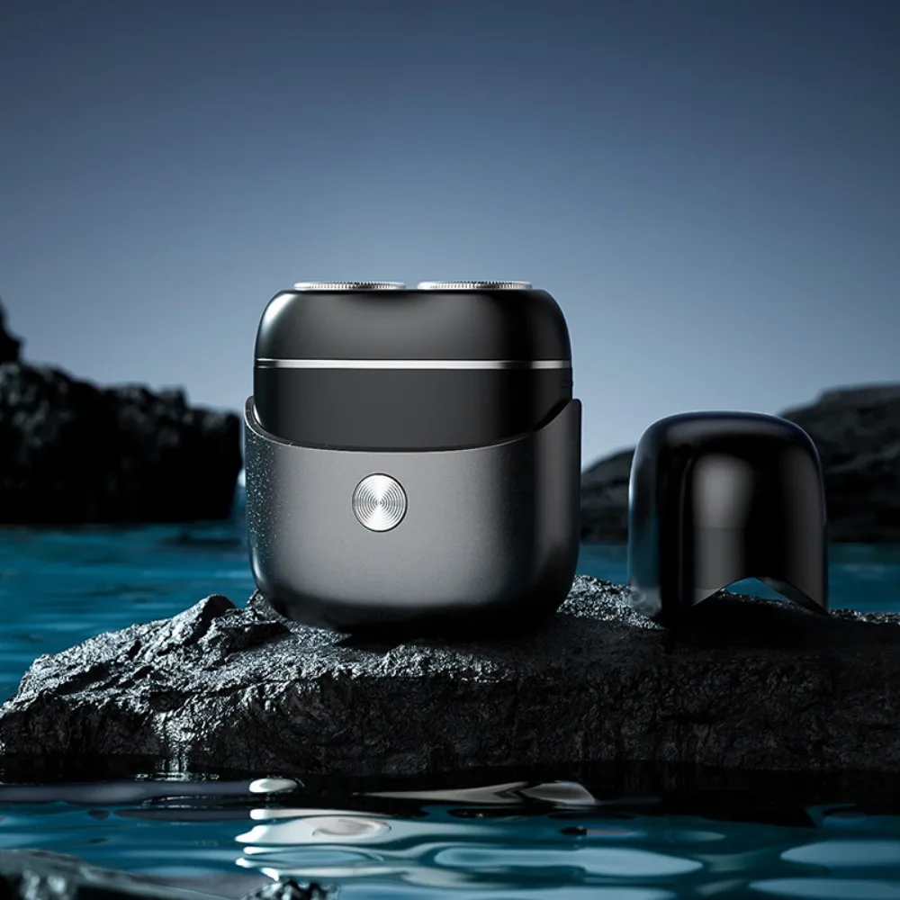 

Double Head Mini Electric Shaver Rotating Design Magnetic Head Beard Razor Electric Powered Portable Rotating Razor For Men