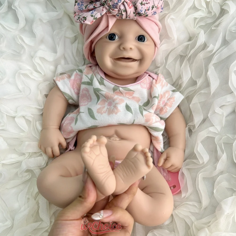 42 cm Realistyczna, obciążona ciężarem lalka reborn, dziewczynka, w całości z miękkiego silikonu, ręcznie robiona, z ruchomymi kończynami, idealna dla fotografów noworodków.