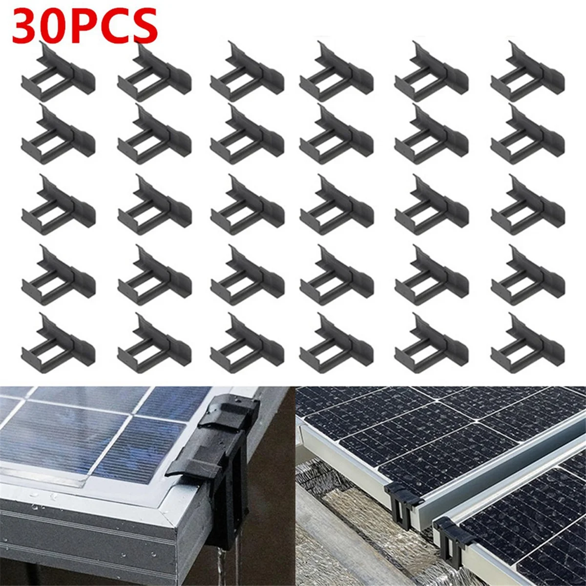 30pc painéis solares quadros de água drenada clipe espessura 35mm painéis fotovoltaicos remover automaticamente poeira de água estagnada ferramenta ao ar livre