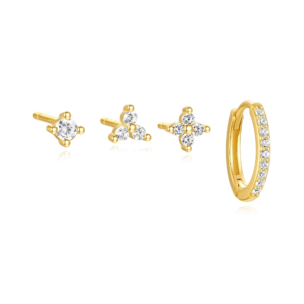 Canner Geometric Zircon Sterling Silver Earring Set 10