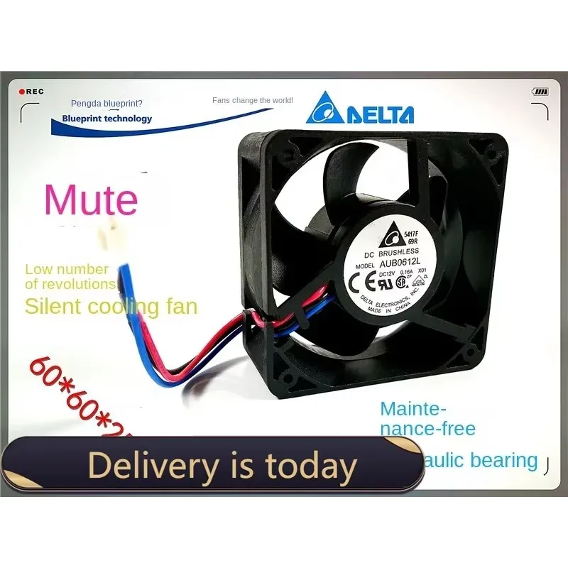pa 60*60*25MM  Mute Aub0612l 6025 6cm 12V Hydraulic Computer Chassis Motherboard Pet Box Cooling Fan