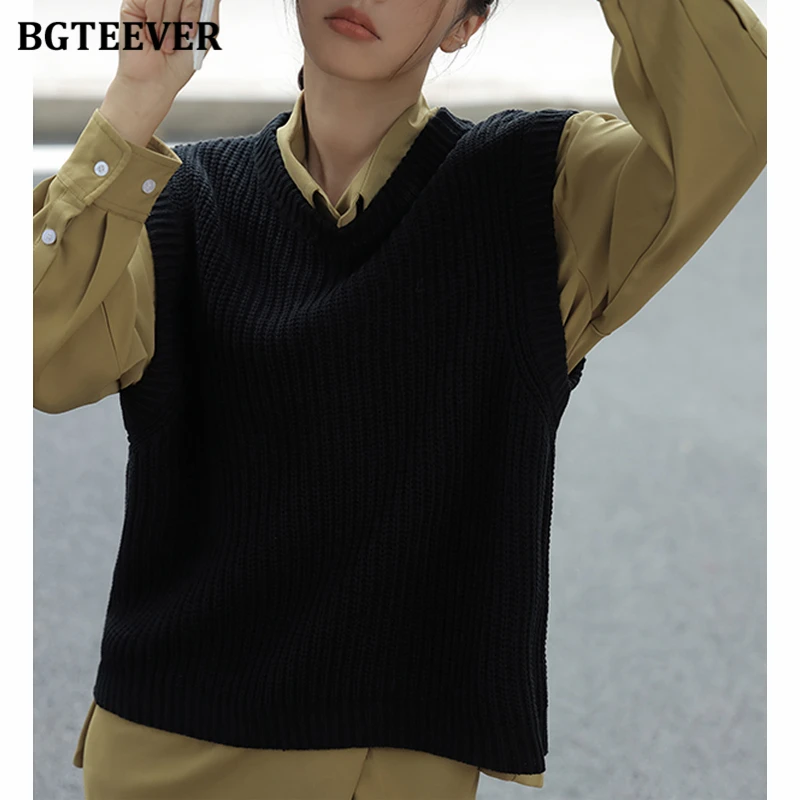 BGTEEVER Casual Turn-down Collar Ladies White Shirts Autumn Fashion Long Sleeve Loose Female Blouses Tops