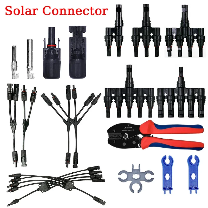 

Solar PV Connector 1000V 30A T Type Y Type Connector IP67 Male to Female Solar Parallel For Solar Panels and Photovoltaic System