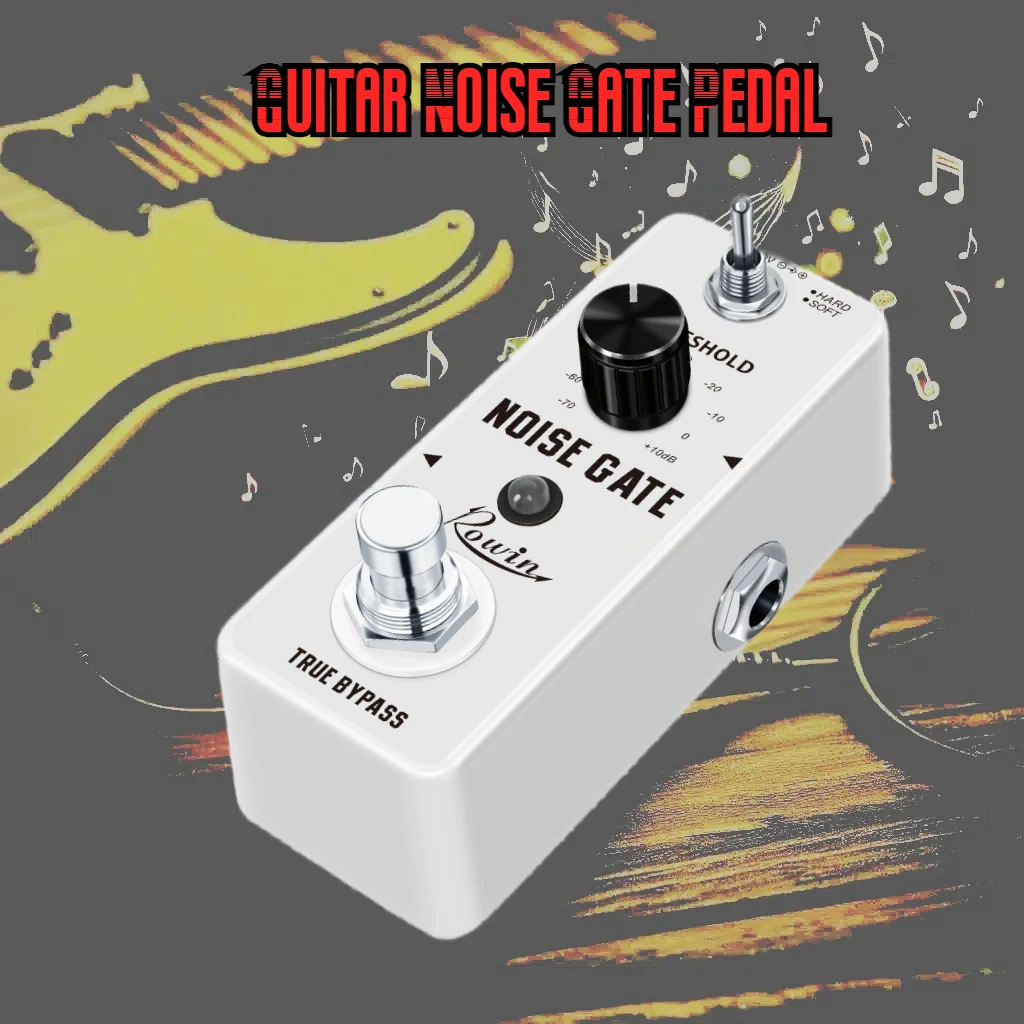 

Rowin Noise Reduction Killer Suppressor Guitar Effect Pedal Noise Gate True Bypass, Hard, Soft, 2 Modes Noisegate