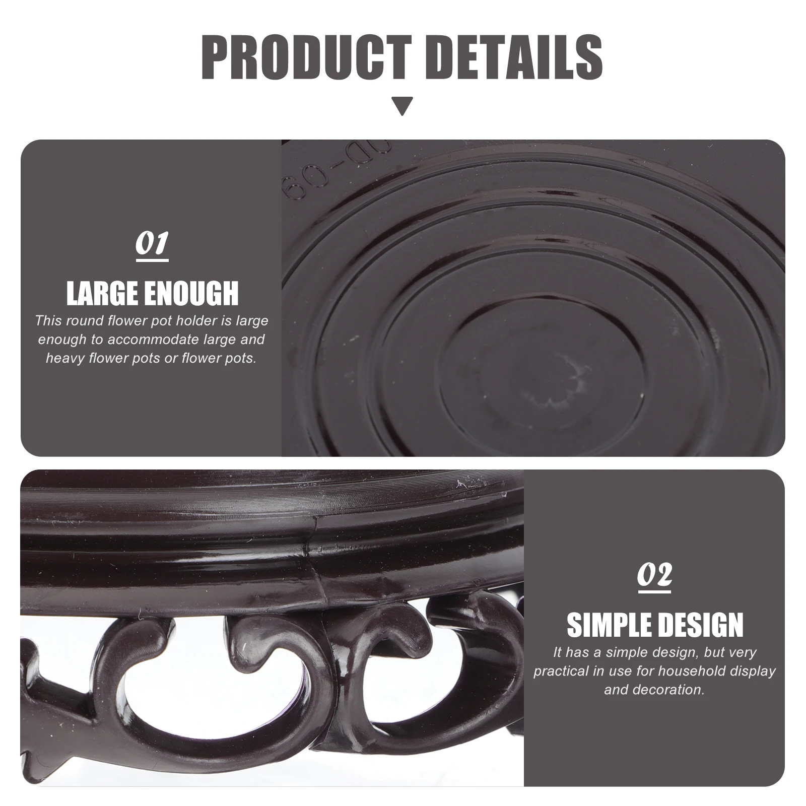 

5pcs Black Decorative Planter Bonsai Pedestal Stands Lightweight Portable Reusable Plant Pot Base Bracket Flowerpot Holders
