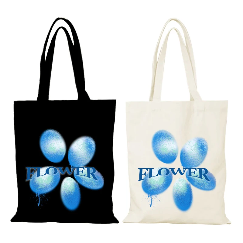 Fashion Women's Shopping Bag Flowers Man Tote Bag Cloth Bags Handbags Eco Shopper Canvas Handbag Shoulder Lady the Hand Ladies