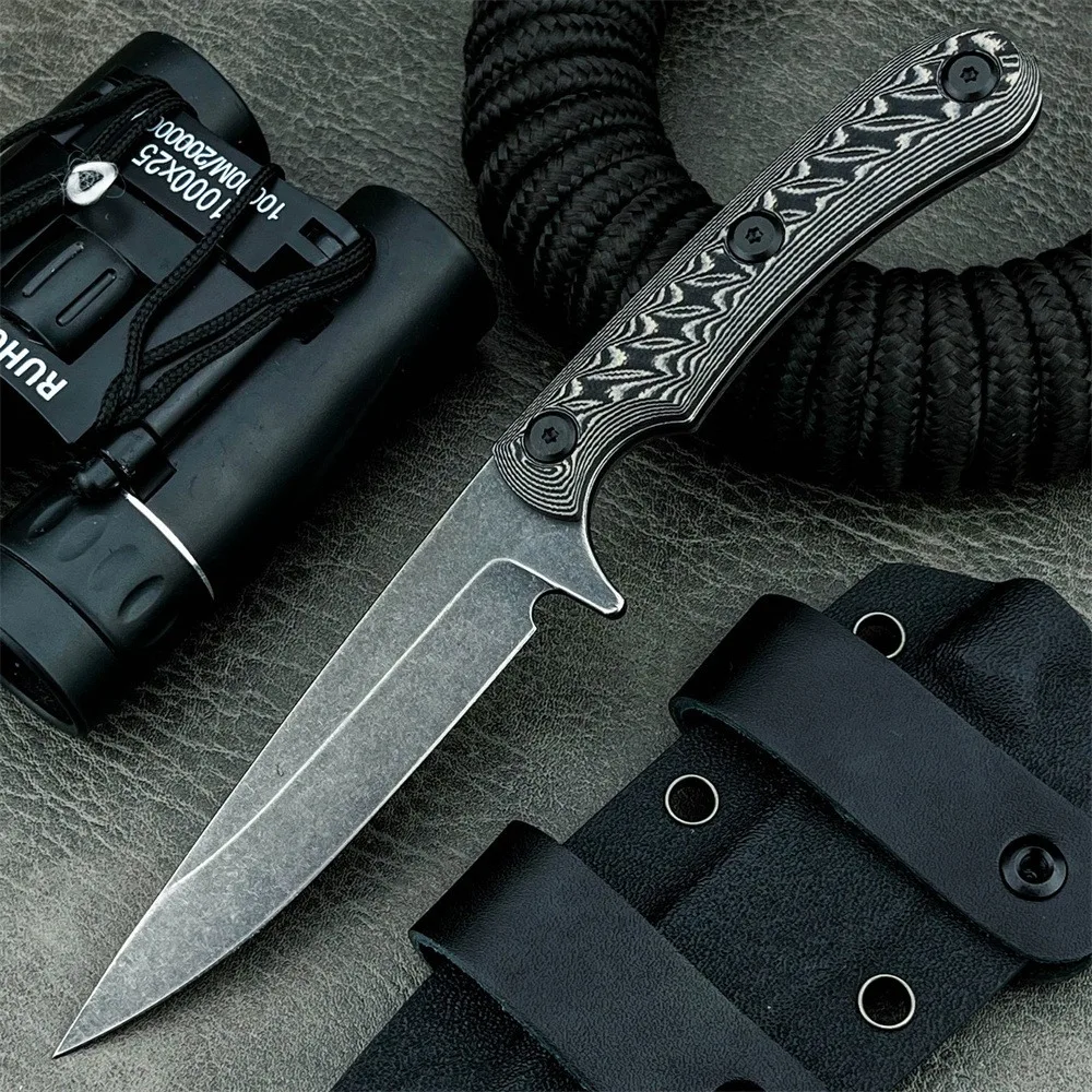 

Military Fixed Blade Knife 7Cr13MoV Steel Blade G10 Handle Outdoor Tactical Hunting Expedition Camping Tool with Sheath