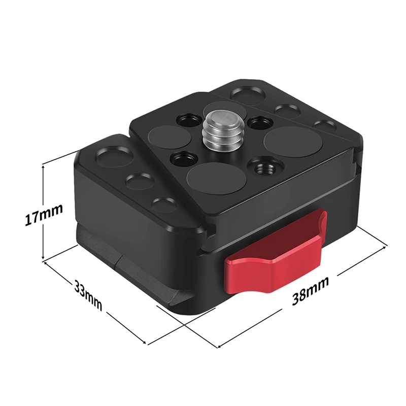 Feldmonitor Schnellspanner Schnellschalter Schiebeplatte V-Mount für Drift DJI OSMO 360 Actionkamera für 38 mm Arca-Typ-Stativ – Detail 12