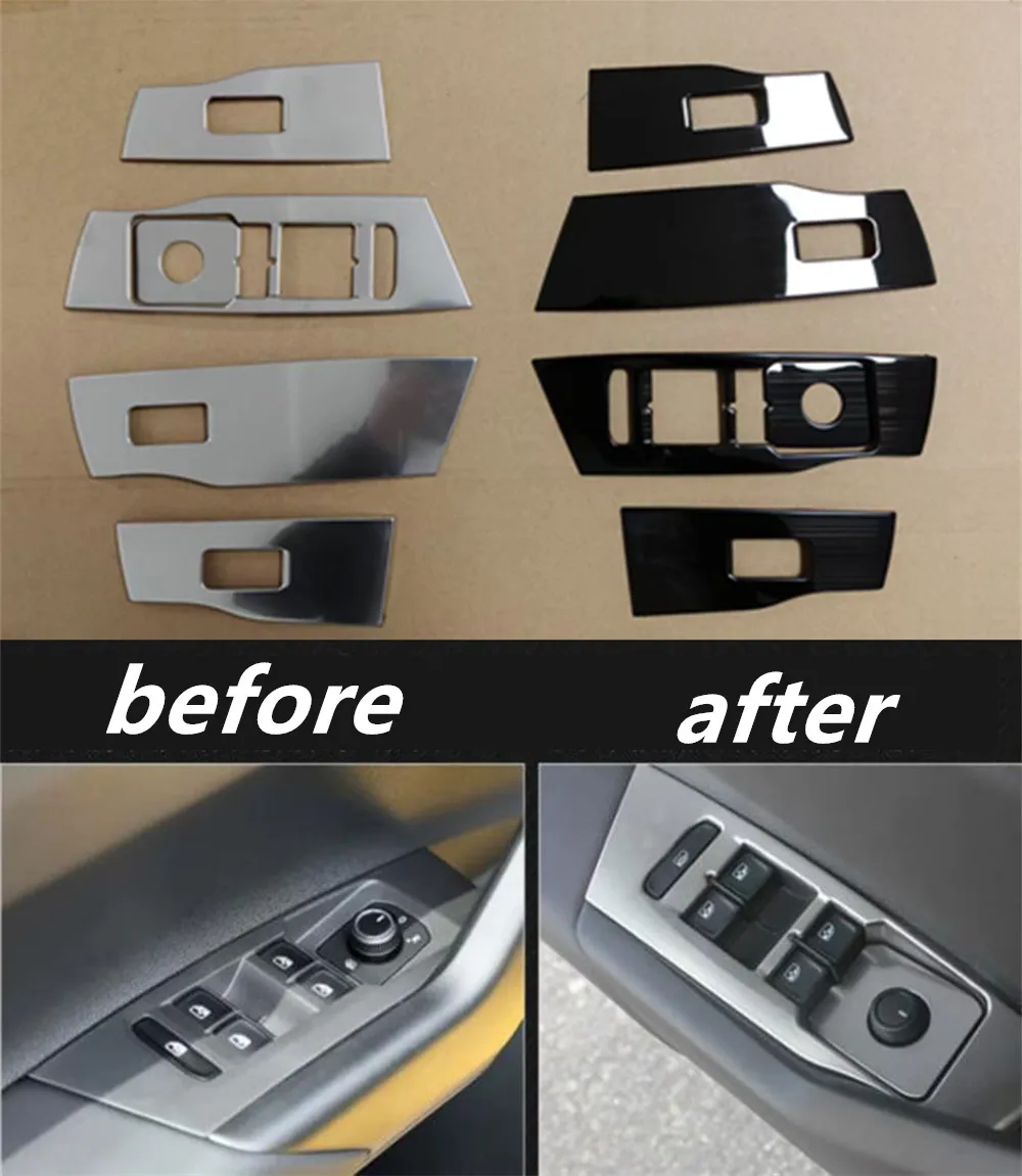 

5Pcs/lot Car Door Window Lift Panel Cover Sticker Car Styling For Volkswagen VW Virtus 2023-2026 Stainless Steel Car Accessories