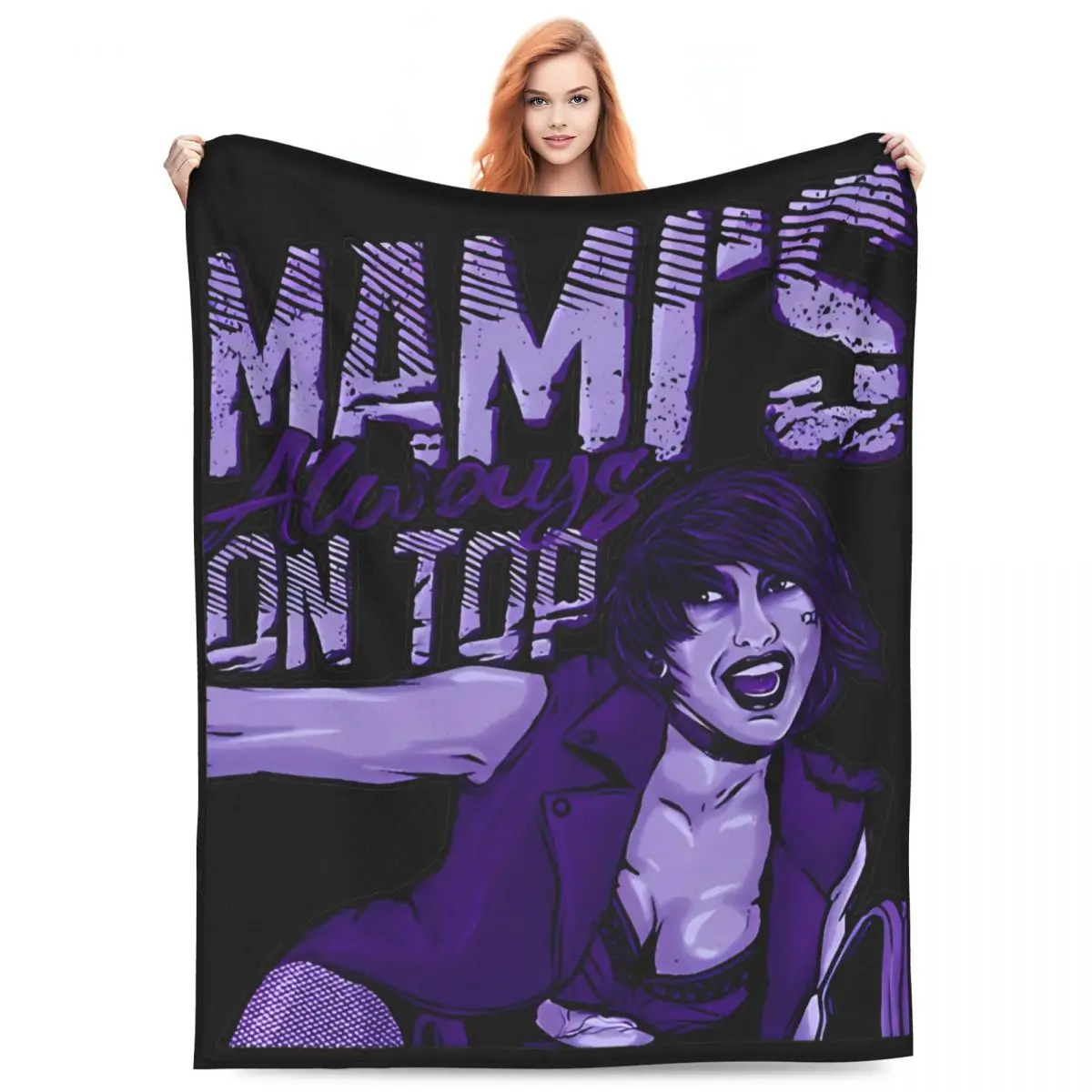 

Relax Mami's Always On Top Rhea Ripley Blanket Home Decorative Wrestling Wrestler Throw Blanket Soft Fleece for Office