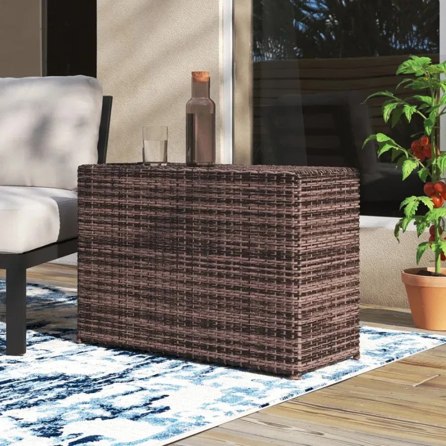 Mesa lateral externa totalmente montada para varanda de jardim no pátio