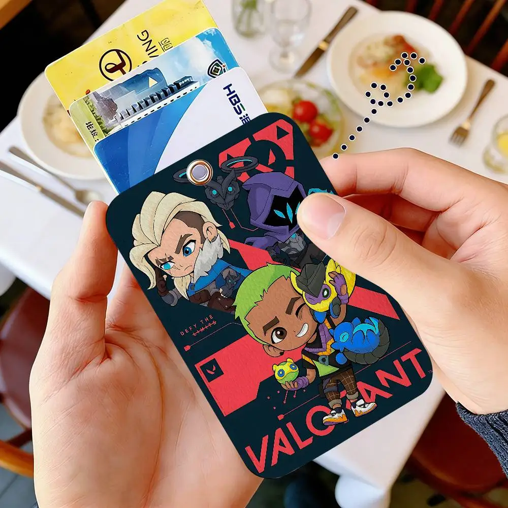V-Valorant Game Access & Meal Card Holder Keychain Credit ID Bank Card Protective Case Keychain Pendant Fashion