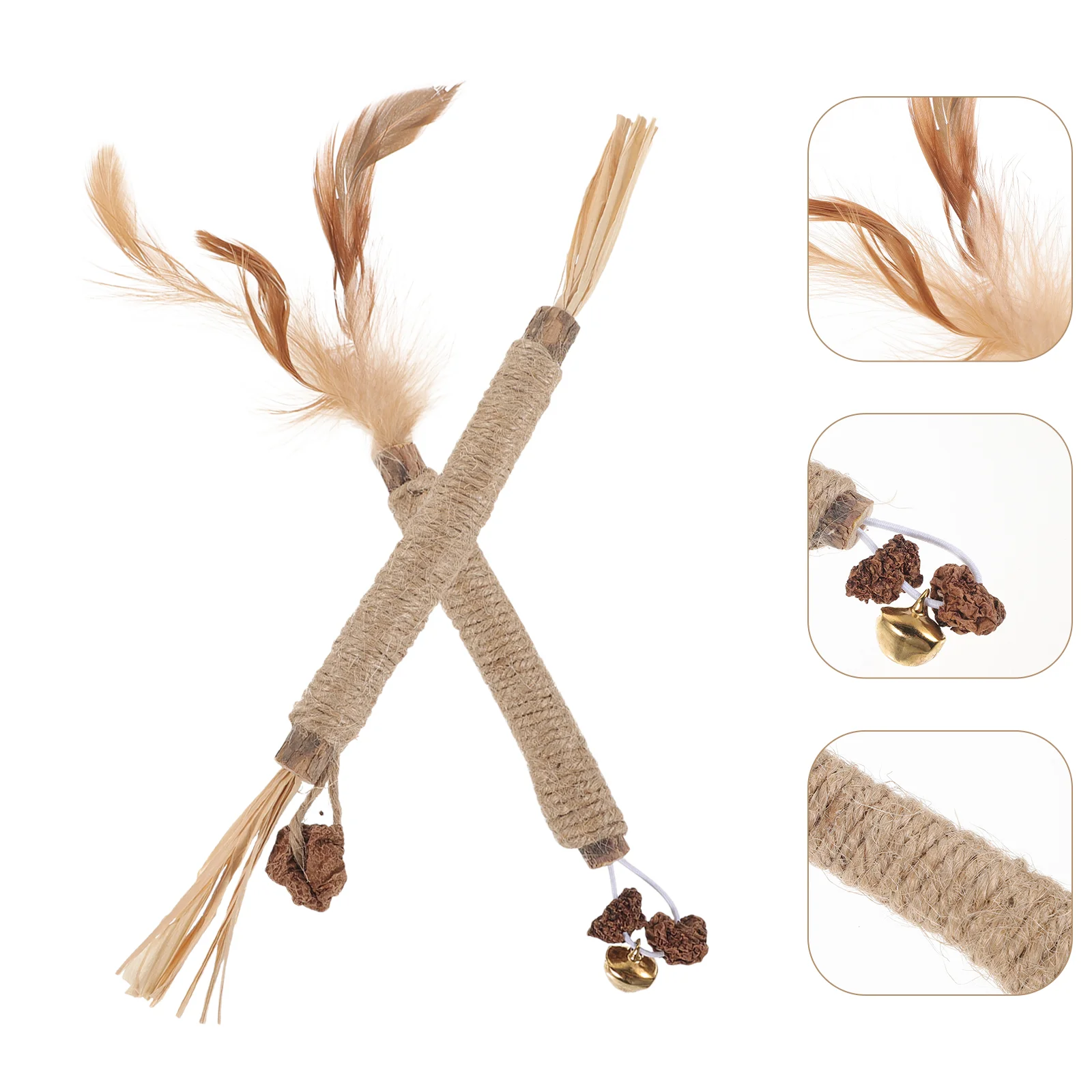 

2 Pcs Cat Teething Stick Grinding Toys for Biting Chew Sticks Indoor Cats Bite Clean Outdoor Furniture Rope