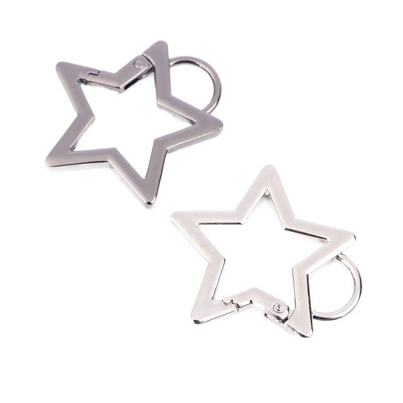 1PCS Star Shaped Spring Clasp Metal Carabiner Keychain Bag Clip Hook Dog Chain Buckle Connector DIY Jewelry Making Accessories