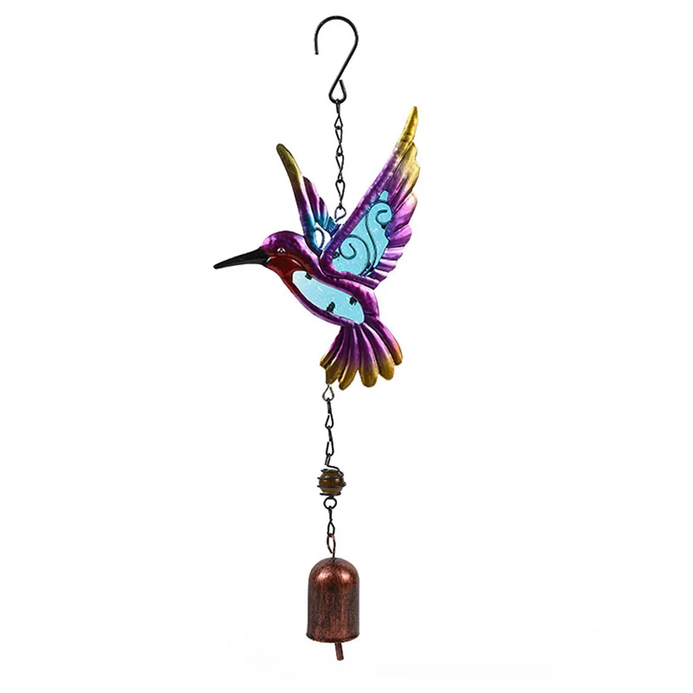 Wind Chime Hummingbirds Dragonflies Metal Glass Painted Crafts Hanging Pendants Bell Aluminum Pipe Home Courtyard Hanging Decors