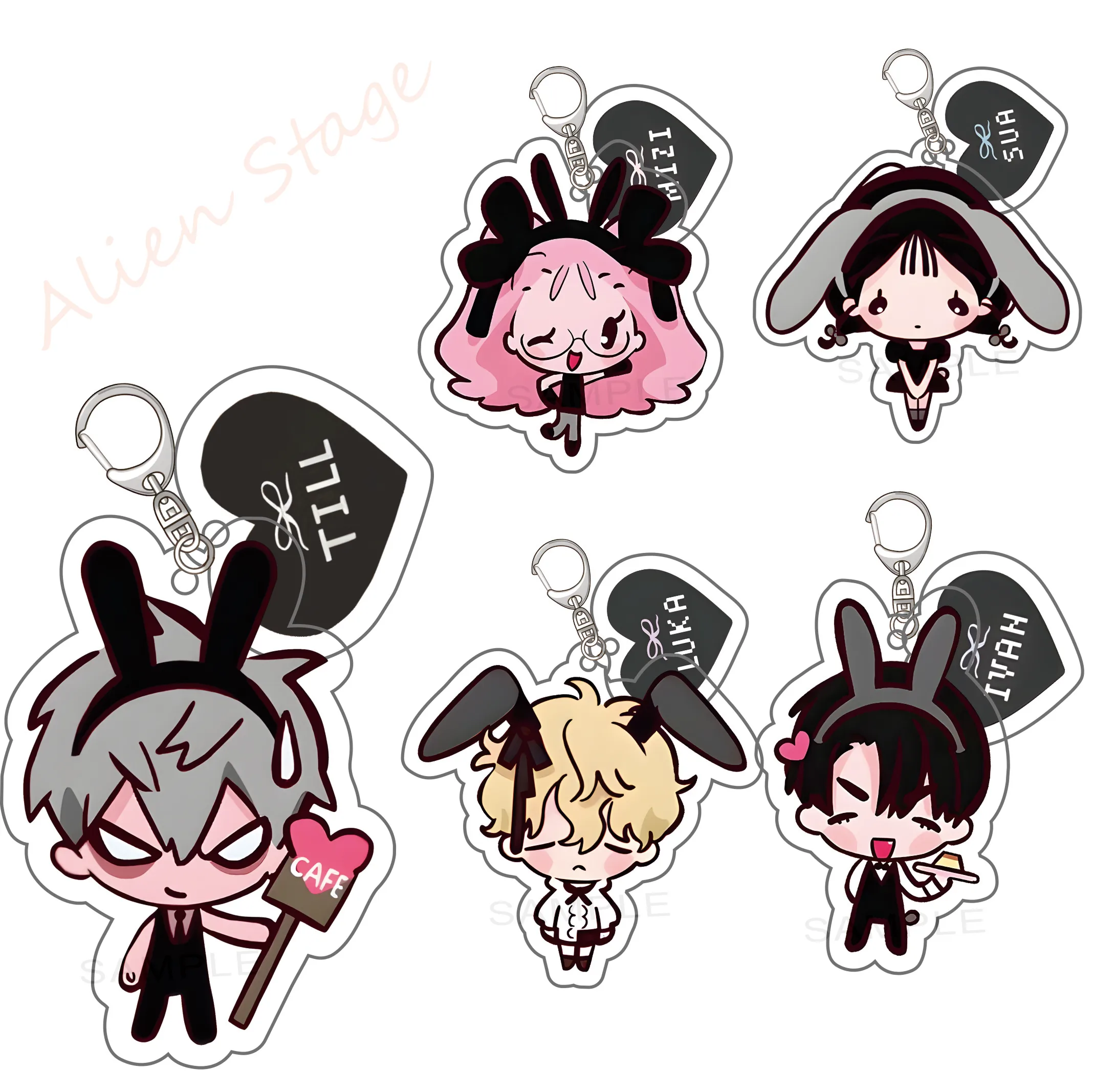 Popular Anime ALIEN STAGE Keychains Pendant Car KeyChain Acrylic MIZI ...
