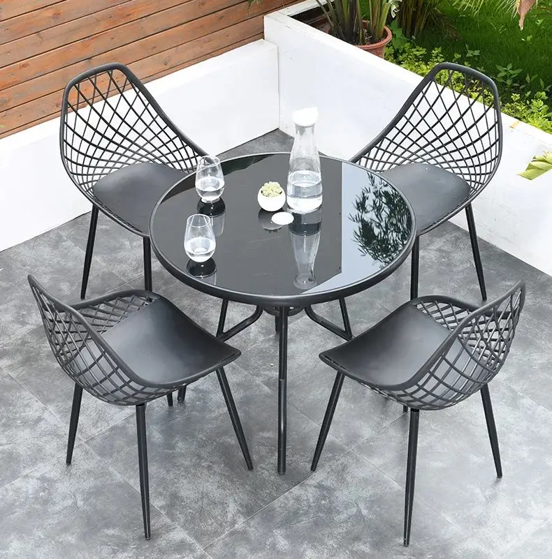 New fashionable outdoor leisure party table and chair combination courtyard garden simple leisure table and chair set