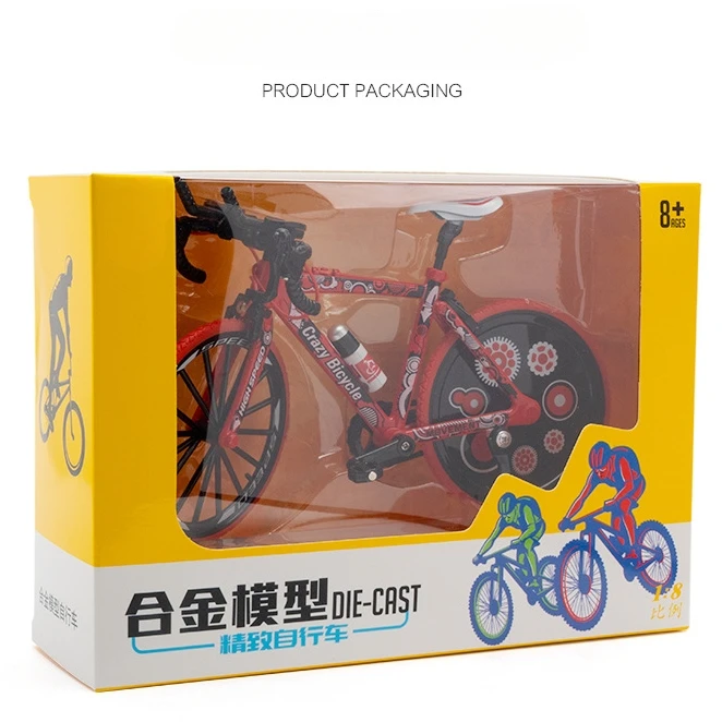 Mini modelo de bicicleta todoterreno de aleación 1:8, modelos de bicicleta de montaña, adornos de alta simulación, colección de juguetes, regalos