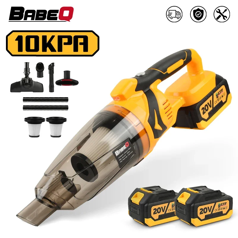 BABEQ 10KPa Cordless Handheld Electric Vacuum Cleaner Rechargeable Cleaning Tool for Home Car Pet Hair for Makita 18V Battery